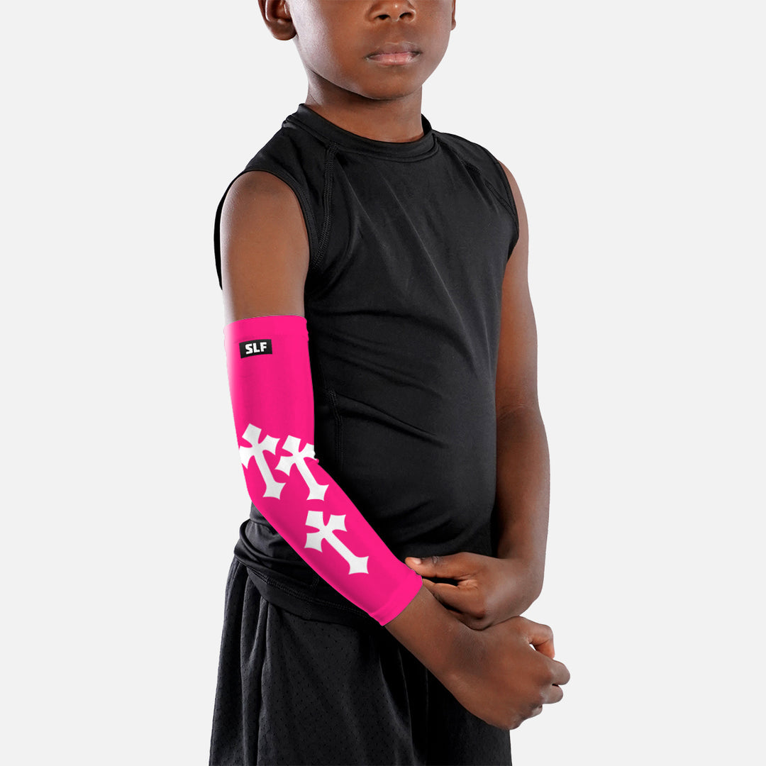 Pink Gothic Cross Kids Arm Sleeve