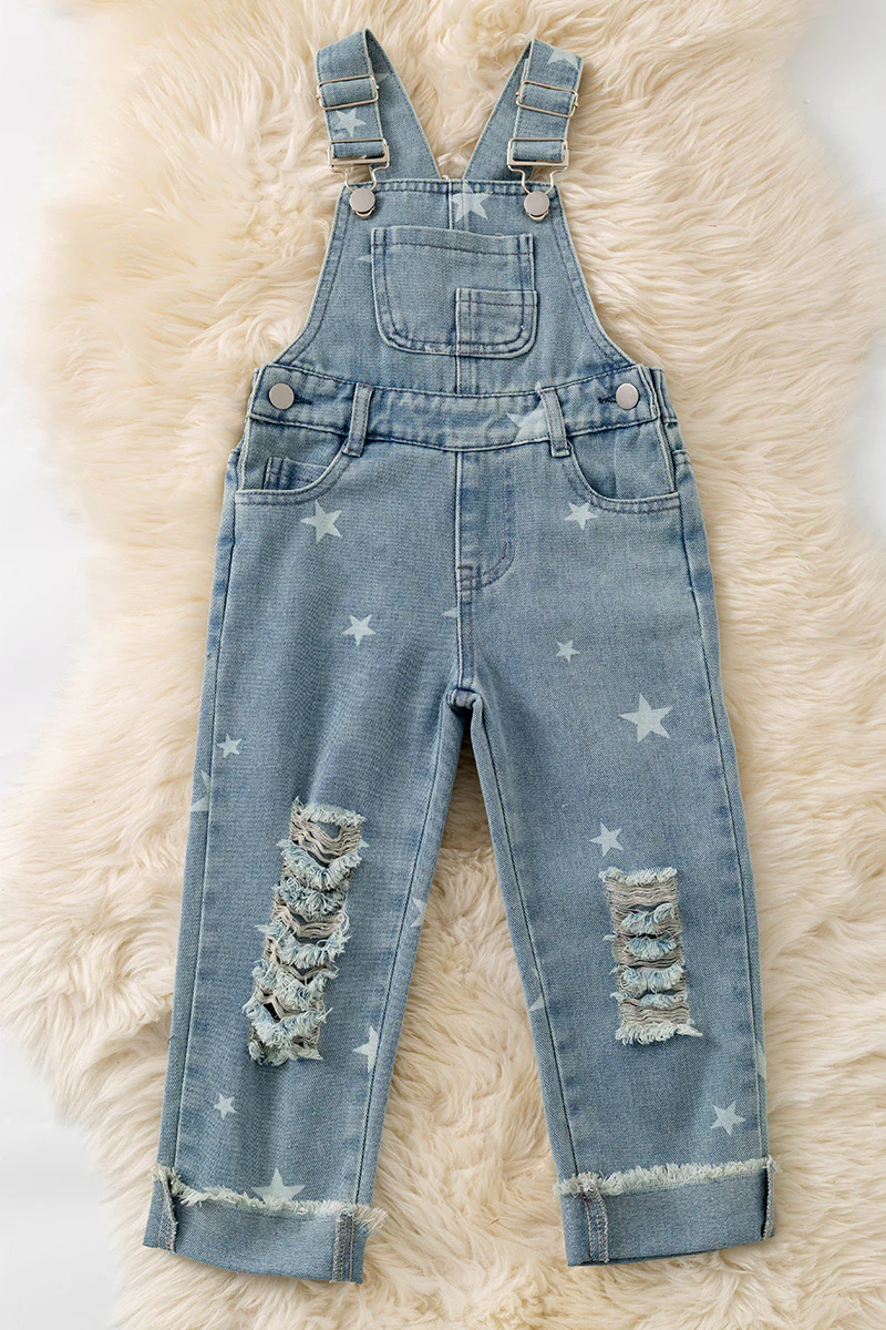 Distressed Star Overalls