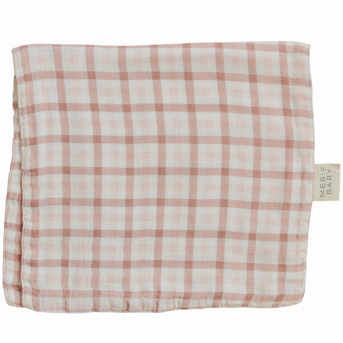 Pink Gingham Muslin Changing Pad Cover
