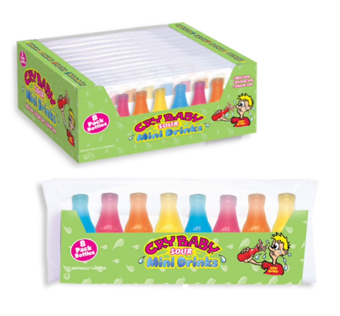 NIK-L-NIP SOUR WAX BOTTLES 8PK - CRY BABY