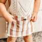 Matty Printed Denim Skirt - Peaches N' Cream