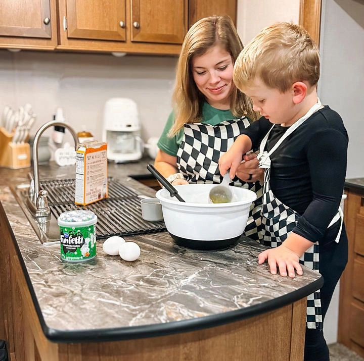 Black Check Child Apron
