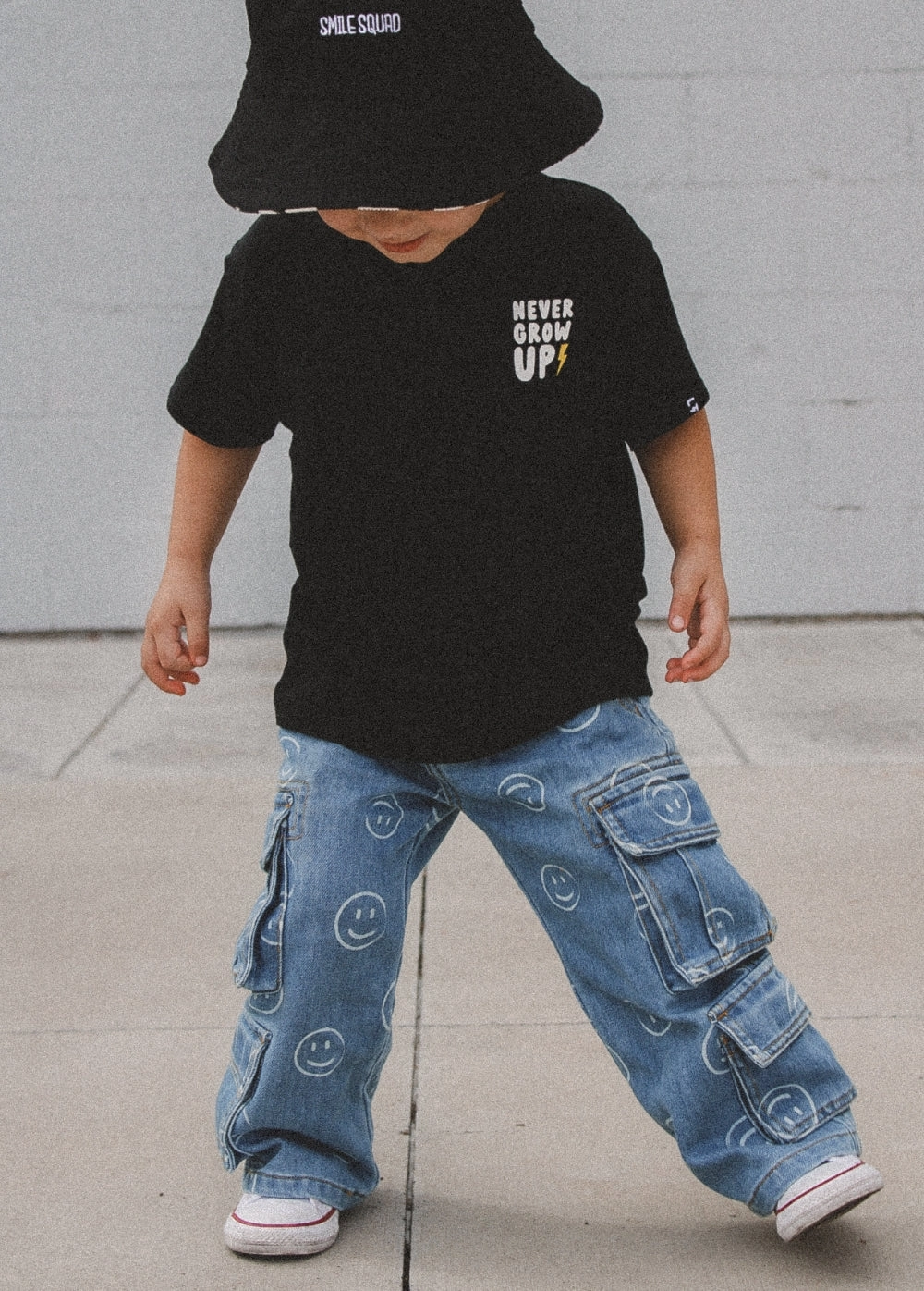 Smiley Face Baggy Jeans Blue