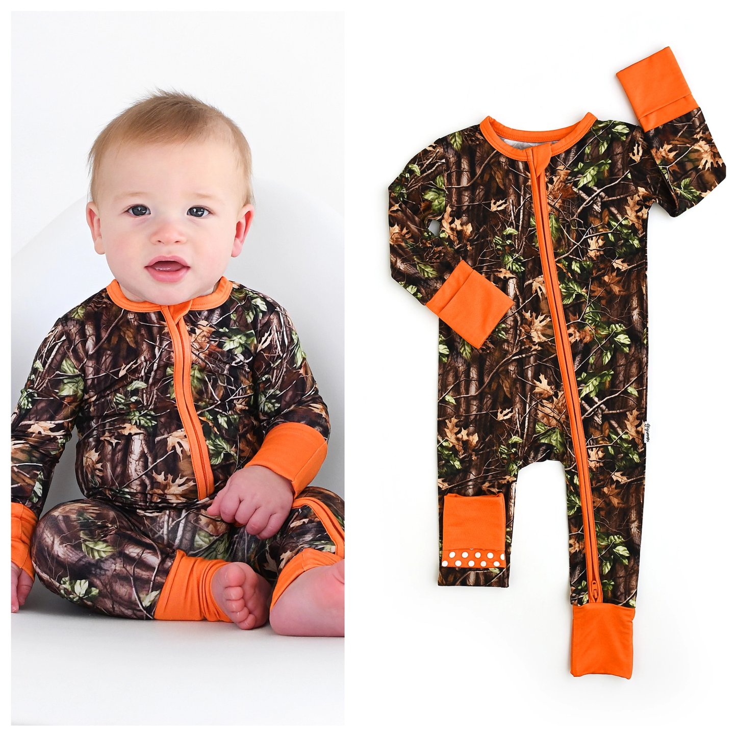 Hunter Camo Zip Sleepies Little Bamboo Baby Outfit