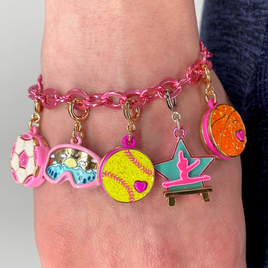 Gold Glitter Soccerball Charm