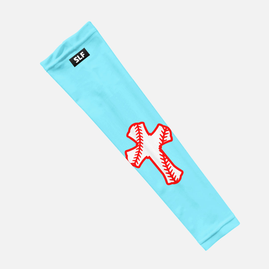 Sky Baseball Cross Kids Arm Sleeve