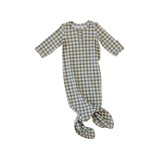 Green Gingham Knot Gown