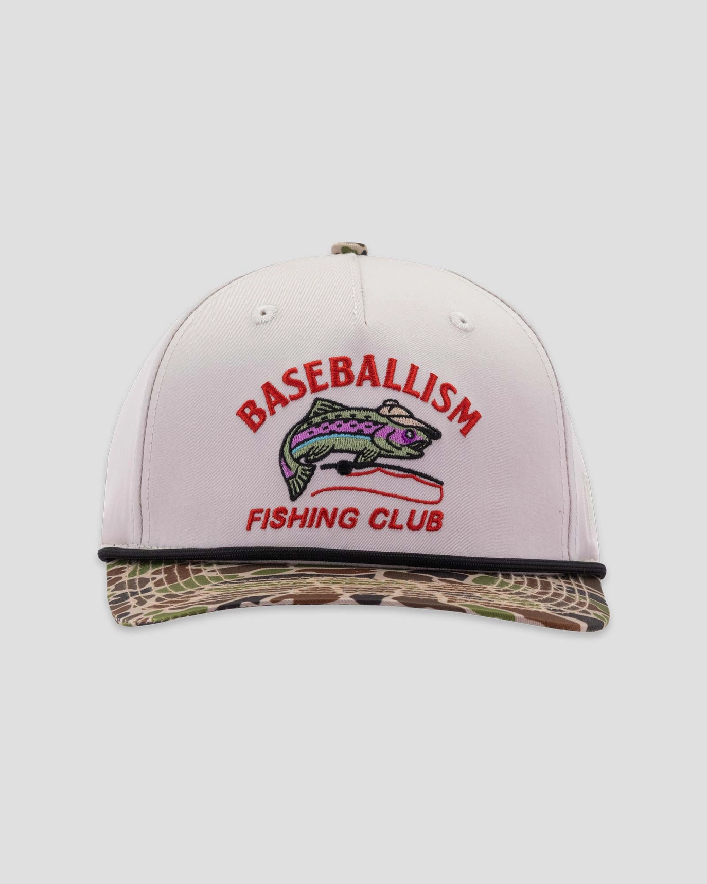 Fishing Club Angler Five Panel Rope Cap - Camo