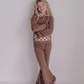 Chocolate Checkered Hooded Ruffle Pocket Lounge Set
