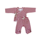 Red Gingham Cotton Layette Set
