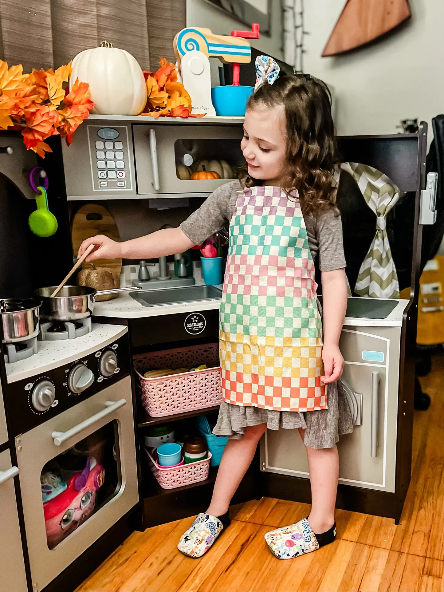 Pastel Check Child Apron