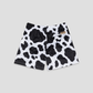 Moo Milk Cow Print Diamond Air Mesh Shorts (Black) - Youth