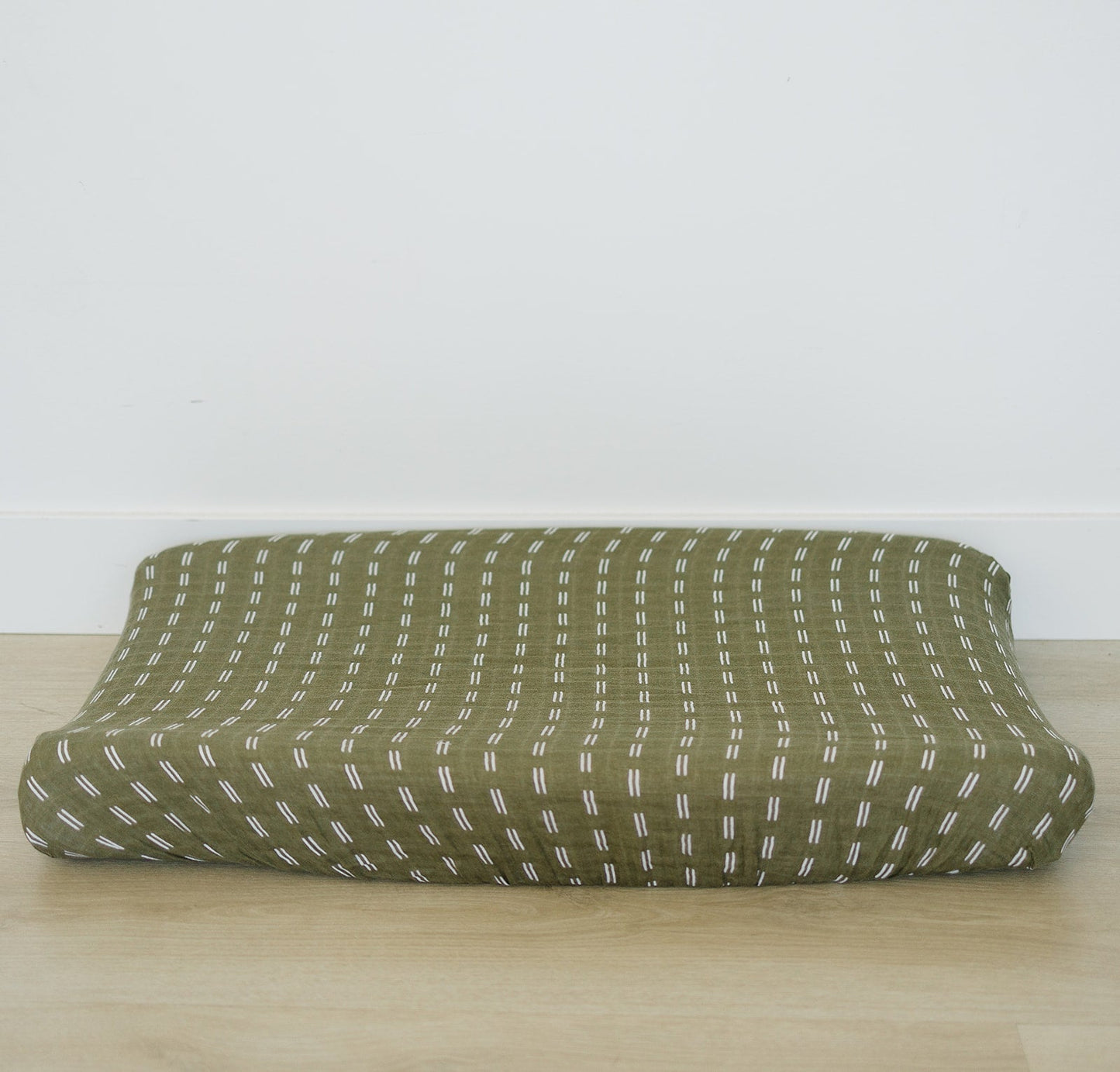 Olive Strokes Changing Pad Cover