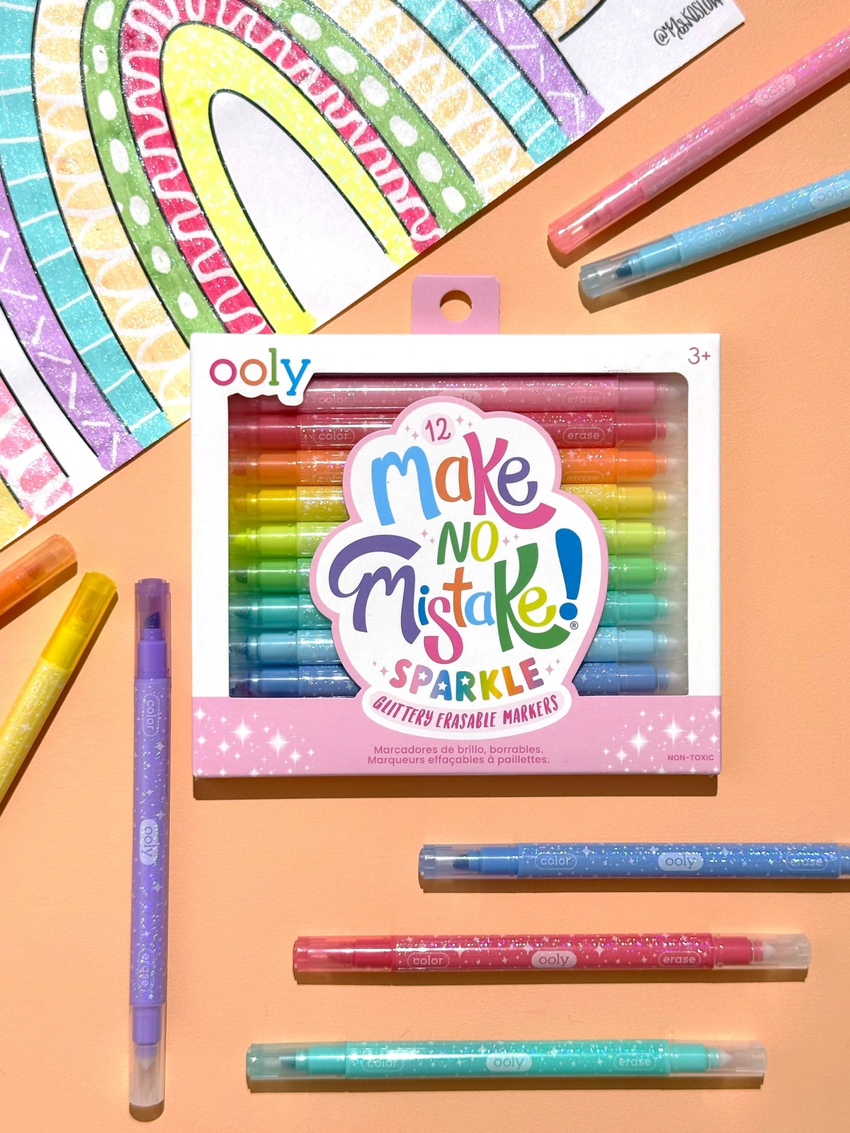 Make No Mistake! Glittery Erasable Markers - Set of 12