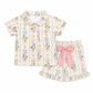 Mallard Duck & Bow Girls Short Pajama Set