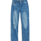 Fray Hem Straight-Leg Crop Jeans