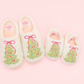 Pink Bow Christmas Tree Slippers - Toddler & Kids