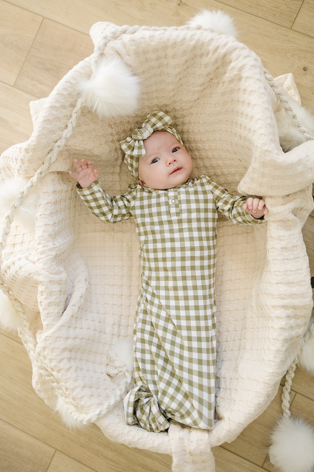Green Gingham Knot Gown