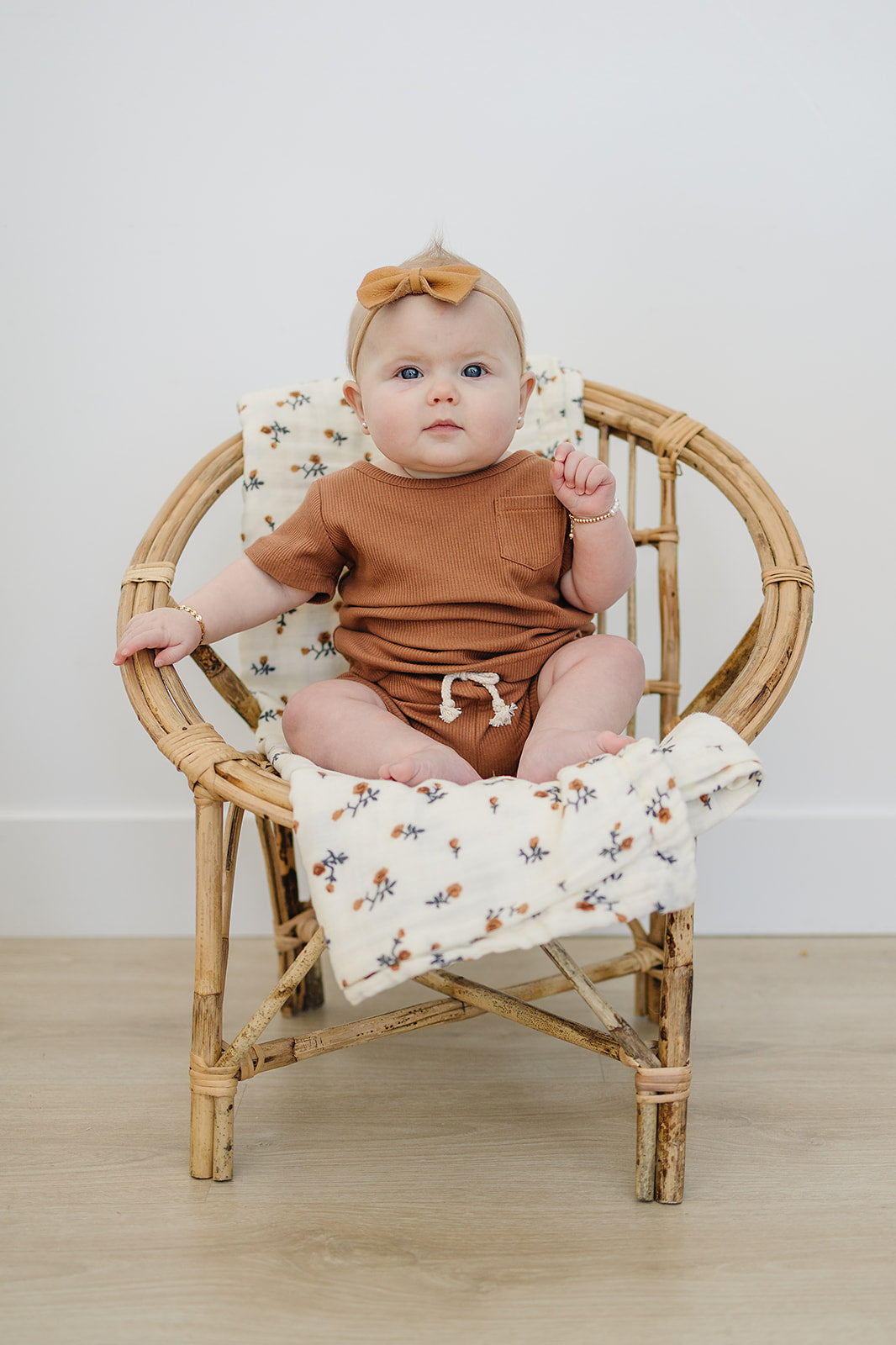 Rust Organic Cotton Ribbed Short Set