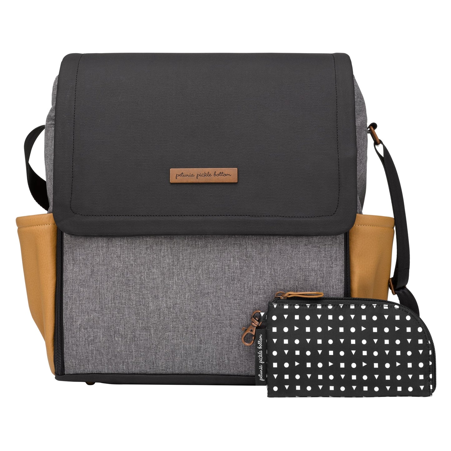 BOXY BACKPACK IN GRAPHITE/CAMEL