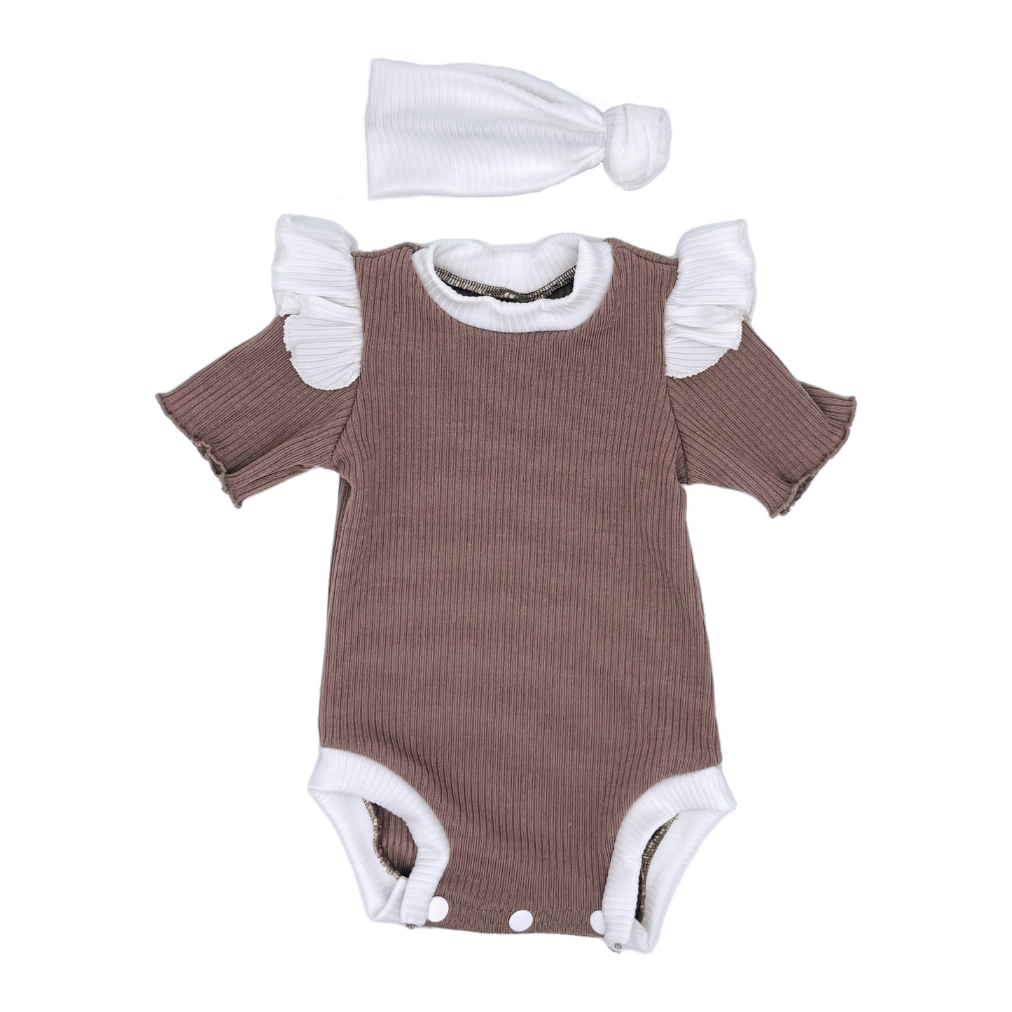 Ribbed Ruffle Onesie Set