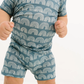 Blue Rainbows Bamboo Shorts Set