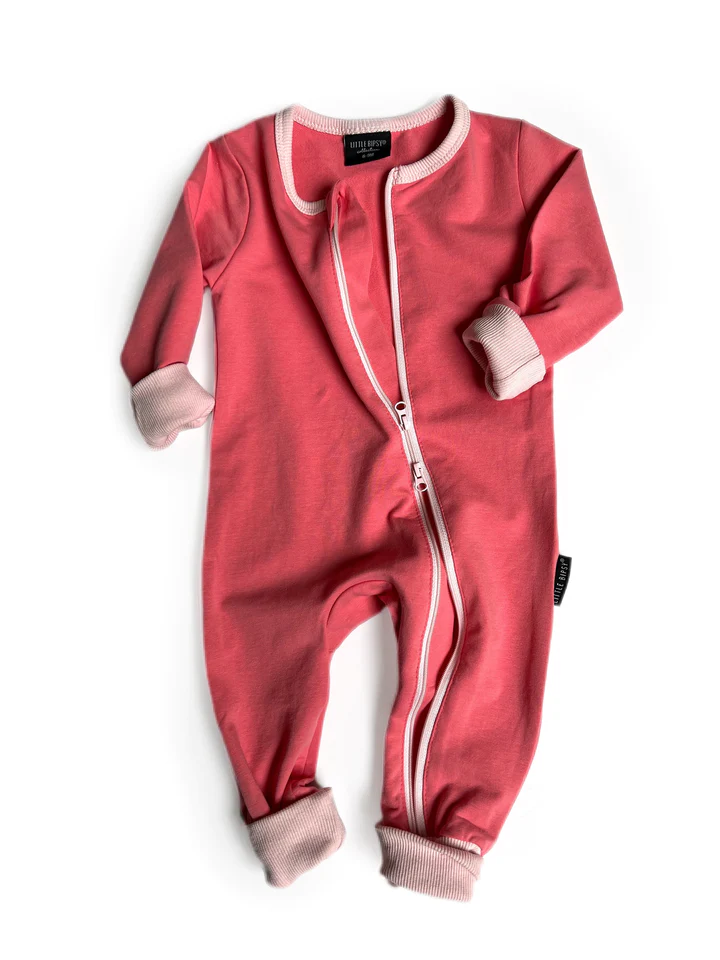 2-Way Zip Romper - Strawberry