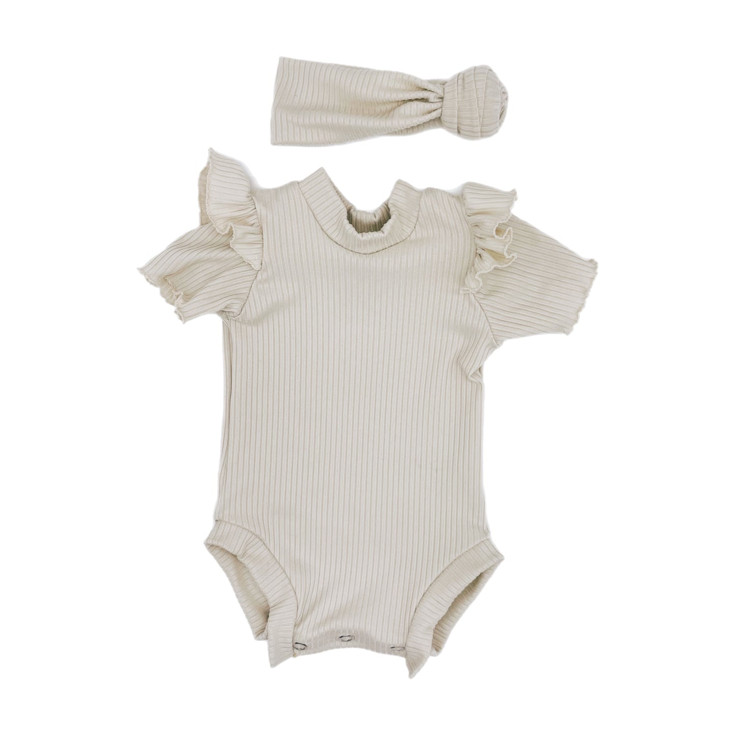 Ribbed Ruffle Onesie Set