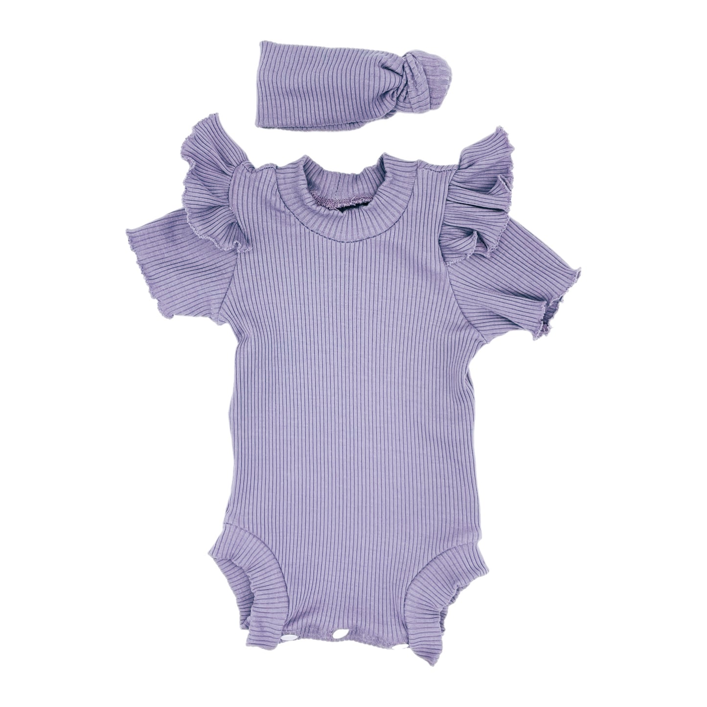 Ribbed Ruffle Onesie Set