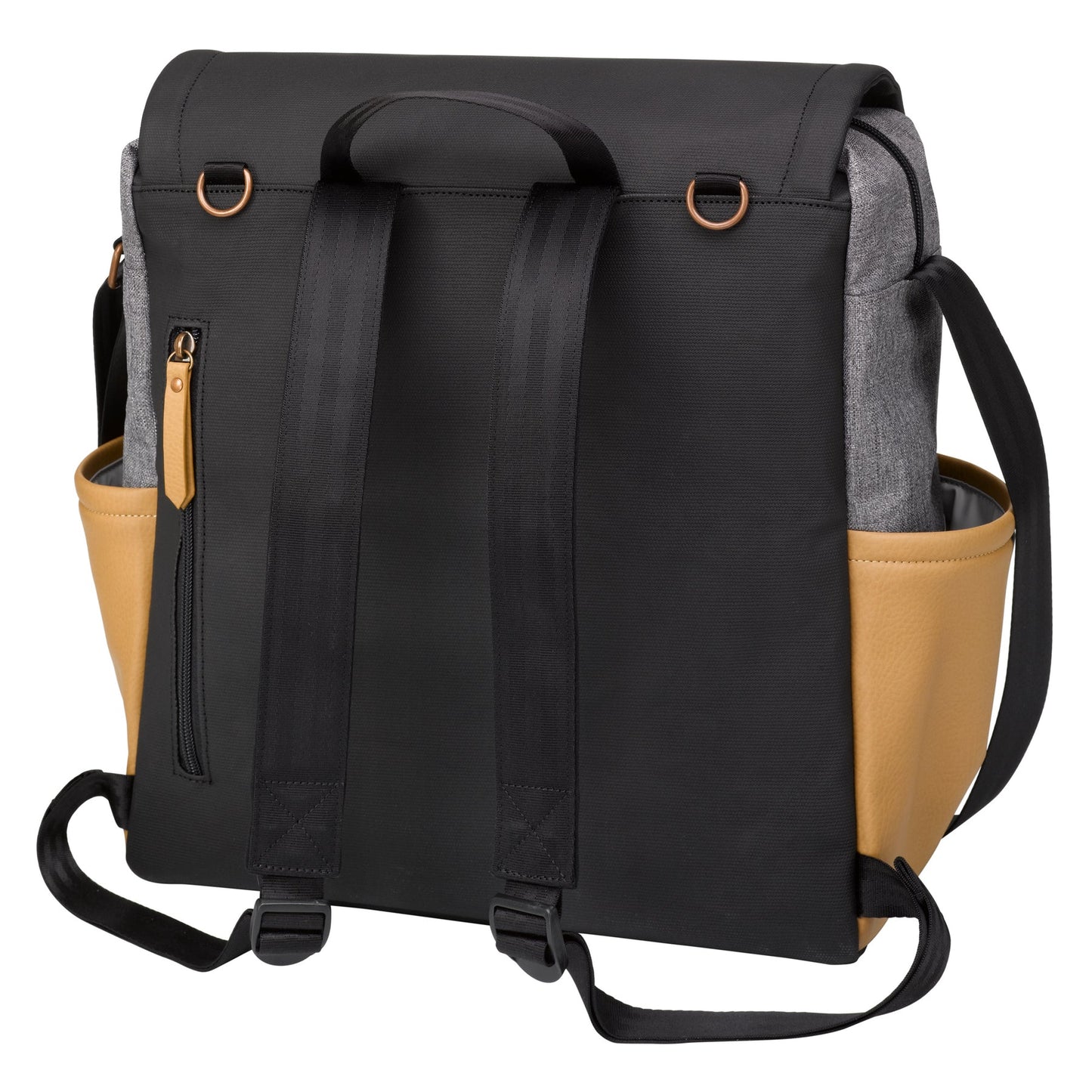 BOXY BACKPACK IN GRAPHITE/CAMEL