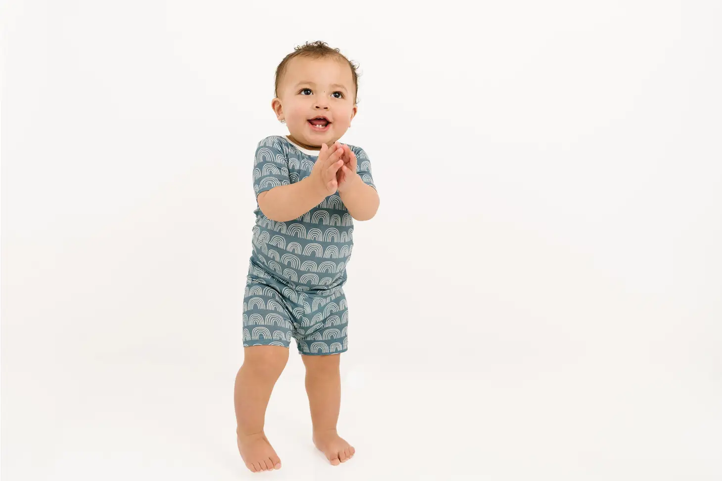 Blue Rainbows Bamboo Shorts Set