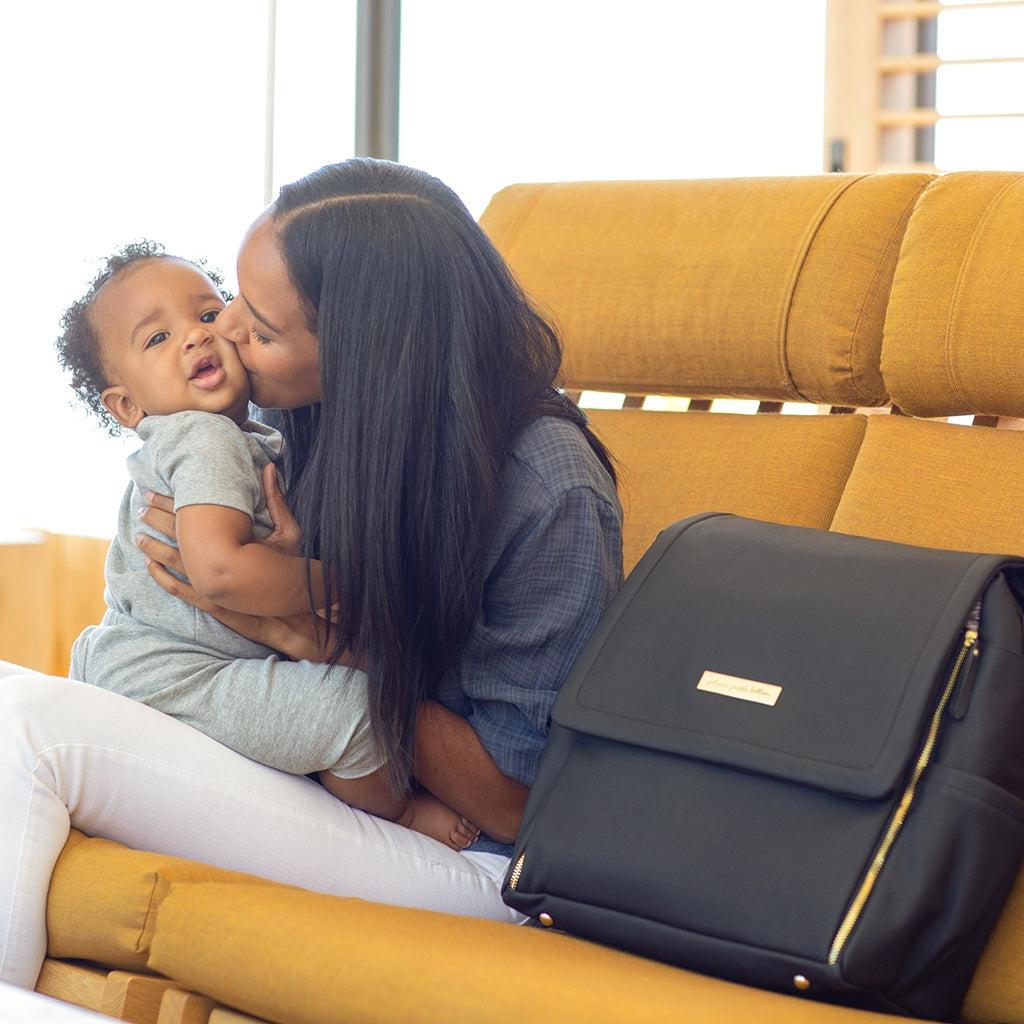 BOXY BACKPACK IN BLACK MATTE LEATHERETTE