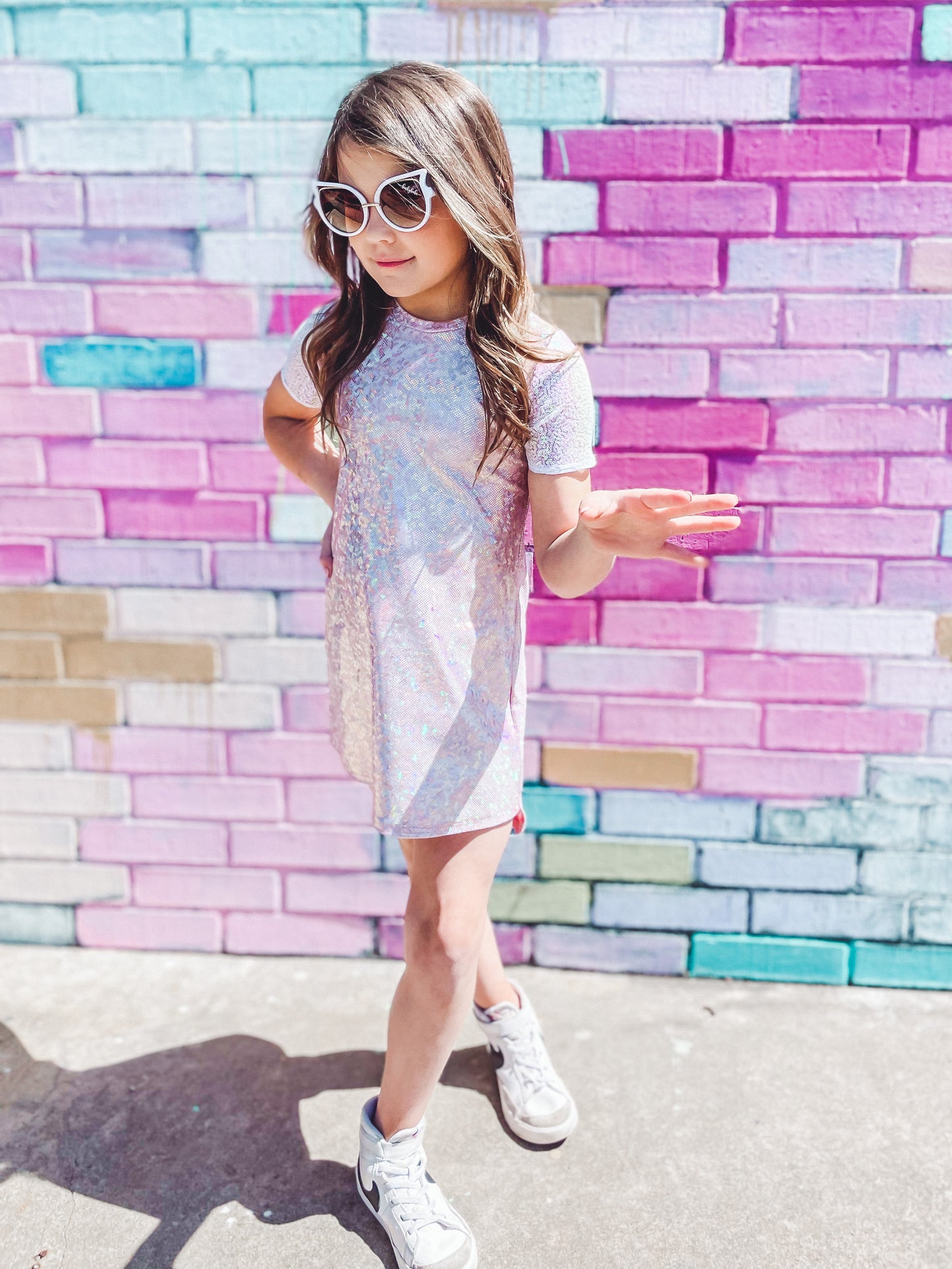 Blush Shimmer & Shake Party Dress