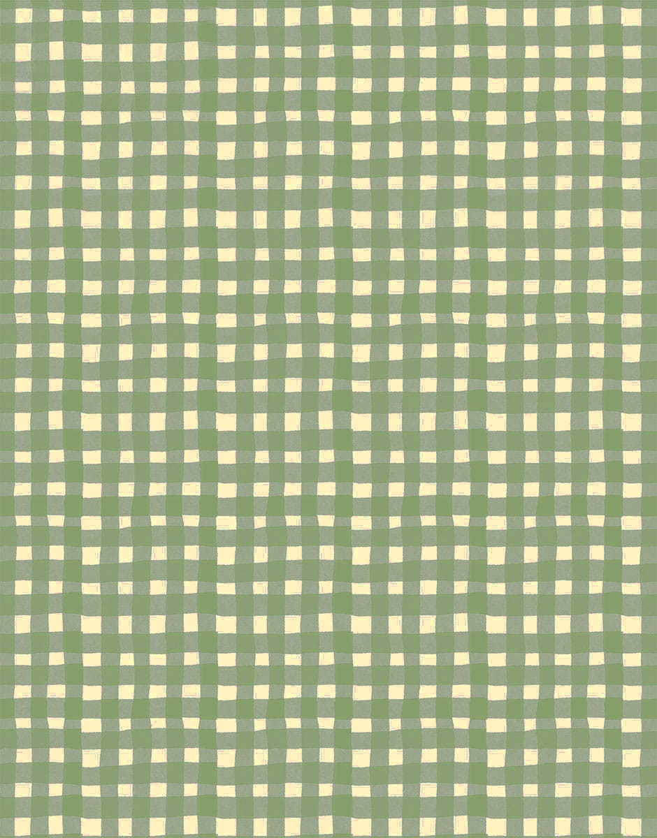 Pram in wood and wicker Elliot “Gingham green”