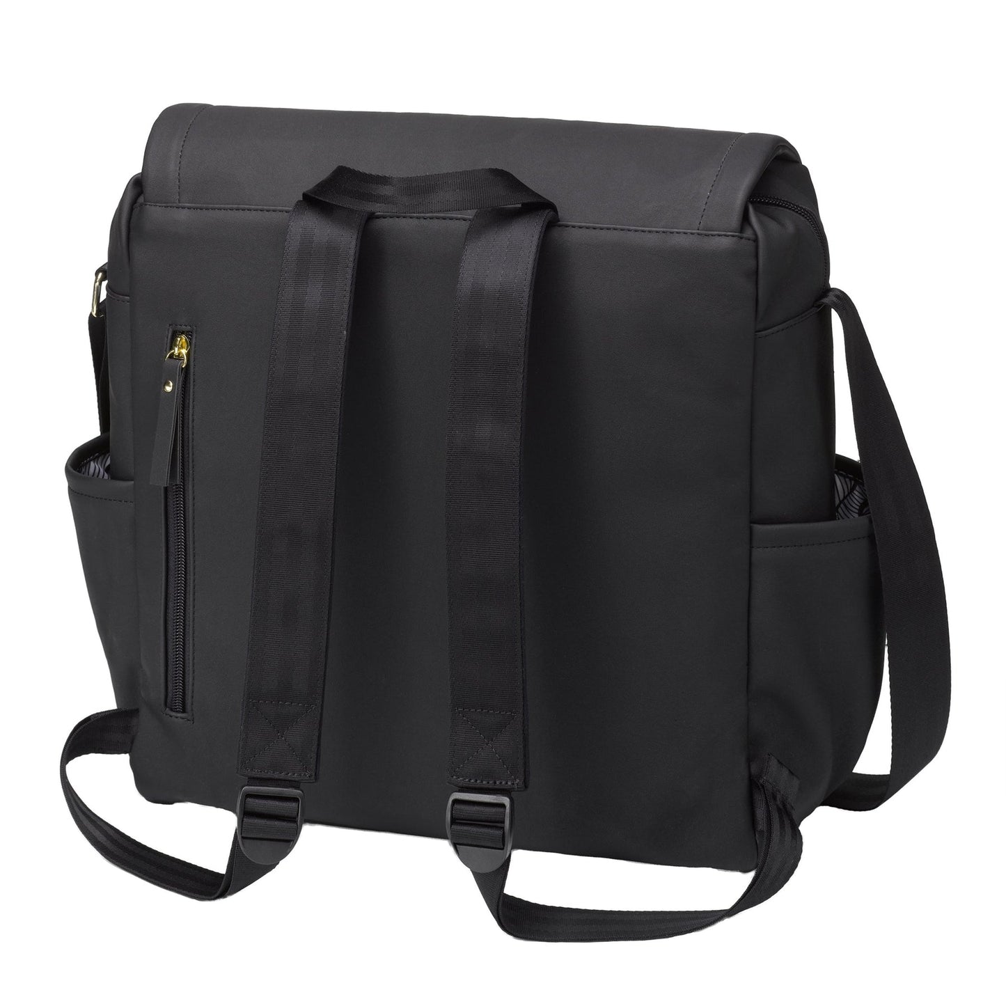 BOXY BACKPACK IN BLACK MATTE LEATHERETTE